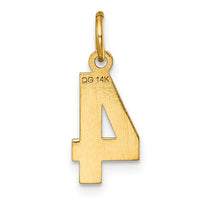Load image into Gallery viewer, 14k Small Brushed Diamond-cut Number 4 Charm
