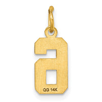 Load image into Gallery viewer, 14k Small Brushed Diamond-cut Number 6 Charm
