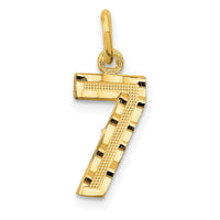Load image into Gallery viewer, 14k Small Brushed Diamond-cut Number 7 Charm
