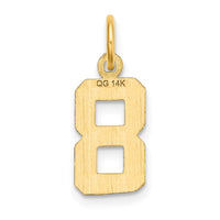 Load image into Gallery viewer, 14k Small Brushed Diamond-cut Number 8 Charm
