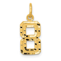 Load image into Gallery viewer, 14k Small Brushed Diamond-cut Number 8 Charm
