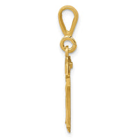 Load image into Gallery viewer, 14k Small Brushed Diamond-cut Number 10 Charm
