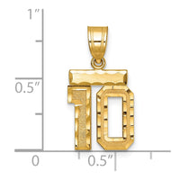 Load image into Gallery viewer, 14k Small Brushed Diamond-cut Number 10 Charm
