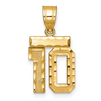 Load image into Gallery viewer, 14k Small Brushed Diamond-cut Number 10 Charm
