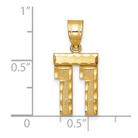 Load image into Gallery viewer, 14k Small Brushed Diamond-cut Number 11 Charm

