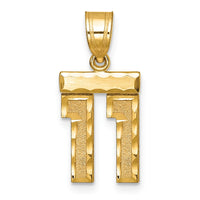 Load image into Gallery viewer, 14k Small Brushed Diamond-cut Number 11 Charm
