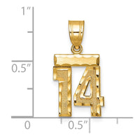 Load image into Gallery viewer, 14k Small Brushed Diamond-cut Number 14 Charm
