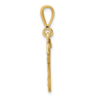 Load image into Gallery viewer, 14k Small Brushed Diamond-cut Number 17 Charm
