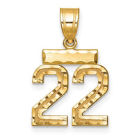 Load image into Gallery viewer, 14k Small Brushed Diamond-cut Number 22 Charm
