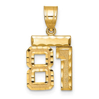 Load image into Gallery viewer, 14k Small Brushed Diamond-cut Number 81 Charm
