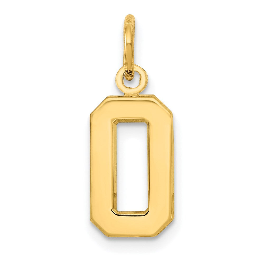 14k Small Polished Number 0 Charm