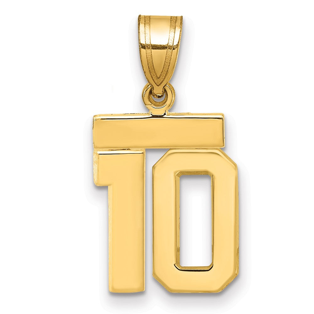 14k Small Polished Number 10 Charm