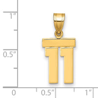 Load image into Gallery viewer, 14k Small Polished Number 11 Charm
