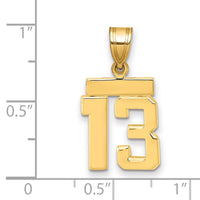 Load image into Gallery viewer, 14k Small Polished Number 13 Charm
