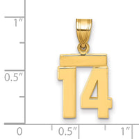 Load image into Gallery viewer, 14k Small Polished Number 14 Charm
