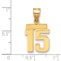 Load image into Gallery viewer, 14k Small Polished Number 15 Charm
