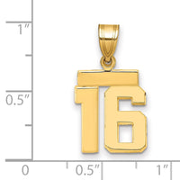 Load image into Gallery viewer, 14k Small Polished Number 16 Charm
