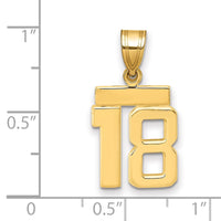 Load image into Gallery viewer, 14k Small Polished Number 18 Charm
