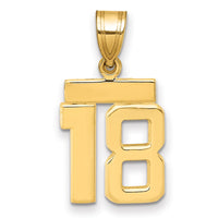 Load image into Gallery viewer, 14k Small Polished Number 18 Charm
