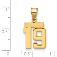 Load image into Gallery viewer, 14k Small Polished Number 19 Charm
