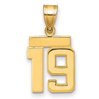 Load image into Gallery viewer, 14k Small Polished Number 19 Charm
