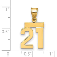 Load image into Gallery viewer, 14k Small Polished Number 21 Charm
