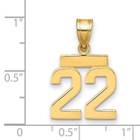 Load image into Gallery viewer, 14k Small Polished Number 22 Charm
