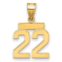 Load image into Gallery viewer, 14k Small Polished Number 22 Charm
