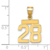 Load image into Gallery viewer, 14k Small Polished Number 28 Charm
