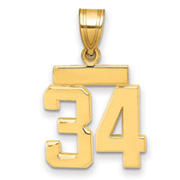 Load image into Gallery viewer, 14k Small Polished Number 34 Charm
