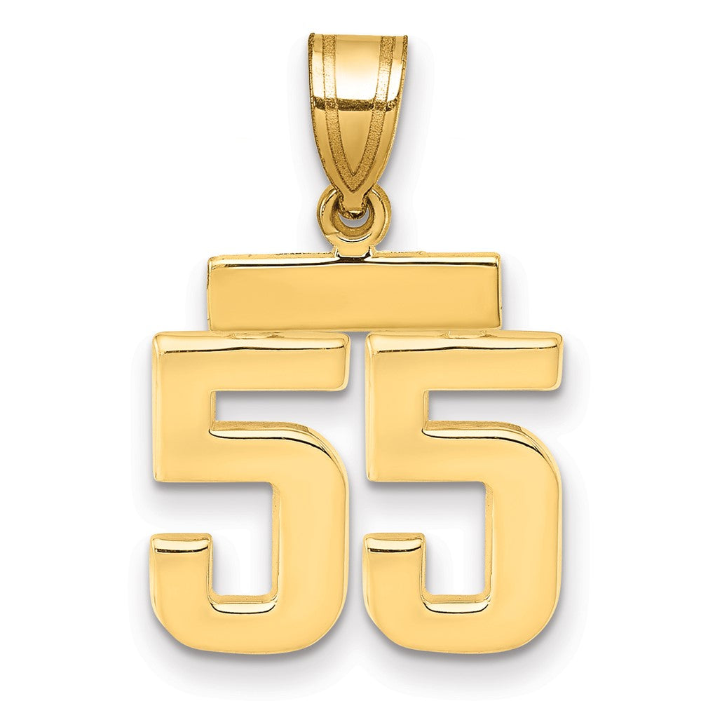 14k Small Polished Number 55 Charm