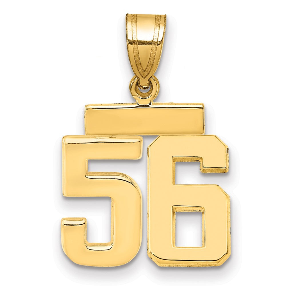 14k Small Polished Number 56 Charm