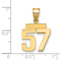 Load image into Gallery viewer, 14k Small Polished Number 57 Charm
