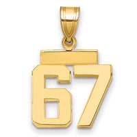 Load image into Gallery viewer, 14k Small Polished Number 67 Charm
