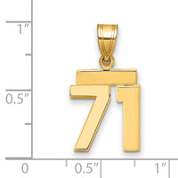 Load image into Gallery viewer, 14k Small Polished Number 71 Charm
