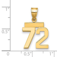 Load image into Gallery viewer, 14k Small Polished Number 72 Charm

