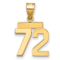 Load image into Gallery viewer, 14k Small Polished Number 72 Charm

