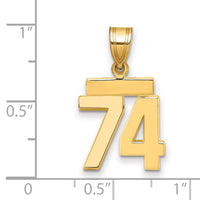 Load image into Gallery viewer, 14k Small Polished Number 74 Charm
