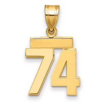 Load image into Gallery viewer, 14k Small Polished Number 74 Charm
