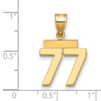 Load image into Gallery viewer, 14k Small Polished Number 77 Charm
