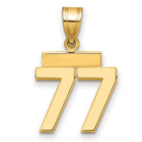 Load image into Gallery viewer, 14k Small Polished Number 77 Charm
