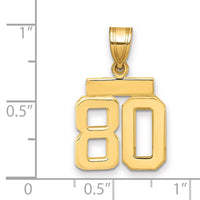 Load image into Gallery viewer, 14k Small Polished Number 80 Charm
