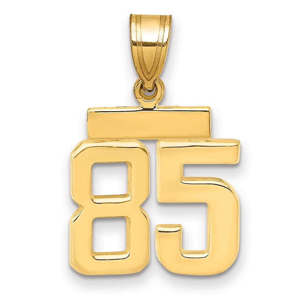14k Small Polished Number 85 Charm