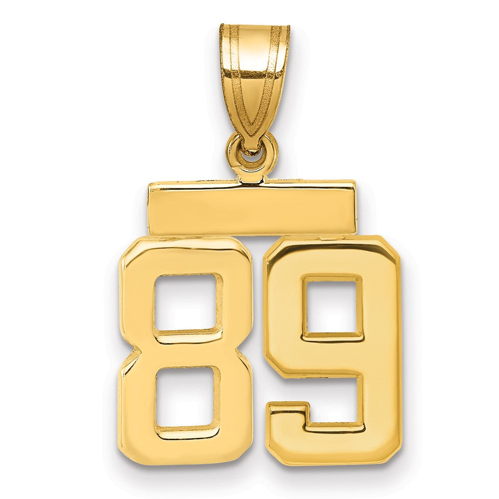 14k Small Polished Number 89 Charm