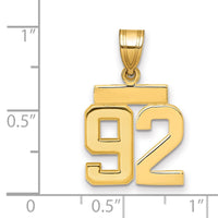 Load image into Gallery viewer, 14k Small Polished Number 92 Charm
