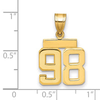 Load image into Gallery viewer, 14k Small Polished Number 98 Charm
