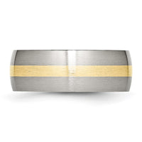 Load image into Gallery viewer, Chisel Stainless Steel with 14k Gold Inlay Brushed 8mm Band
