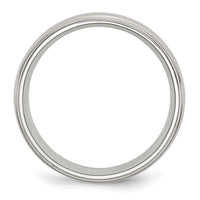 Load image into Gallery viewer, Chisel Stainless Steel Sterling Silver Inlay Brushed and Polished 8mm Ridged Edge Band

