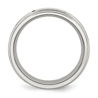 Load image into Gallery viewer, Chisel Stainless Steel Polished 1/6 Carat Black Diamond 8mm Flat Band
