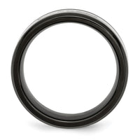 Load image into Gallery viewer, Chisel Stainless Steel Polished Black IP-plated 1/4 Carat Black Diamond 9mm Band

